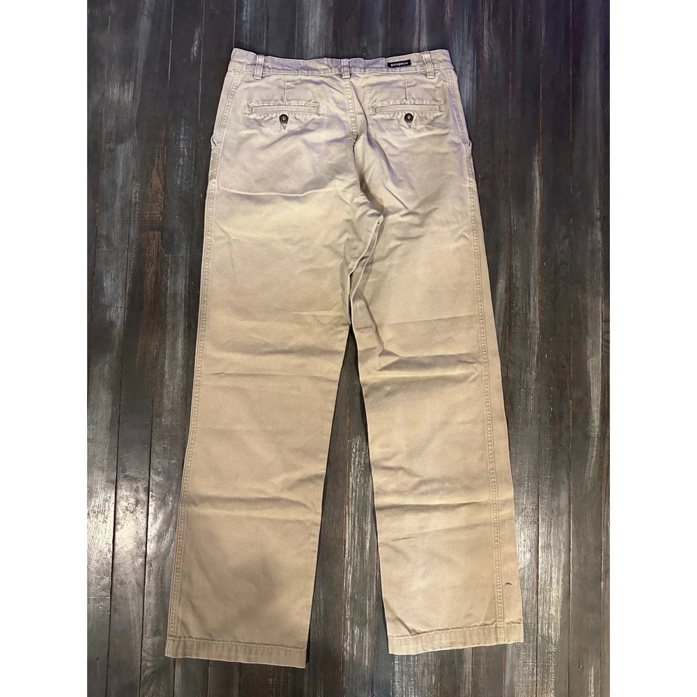 Patagonia Mens 30 Organic Cotton Canvas Work Pants Khaki Tan Straight Leg Chino